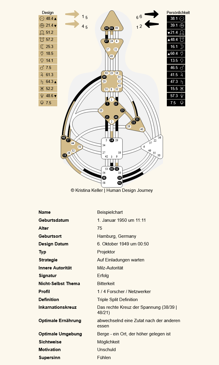 Beispiel Human Design Chart