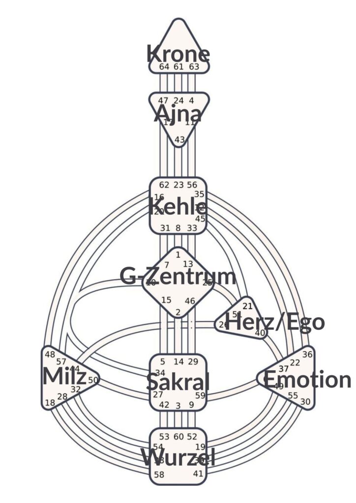 Human Design Bodygraph mit den 9 Zentren